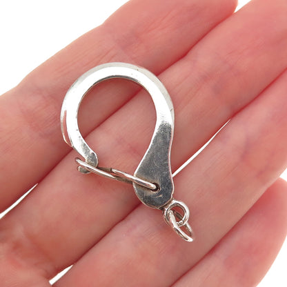 925 Sterling Silver Vintage Bracelet / Necklace Carabiner Lock Clasp