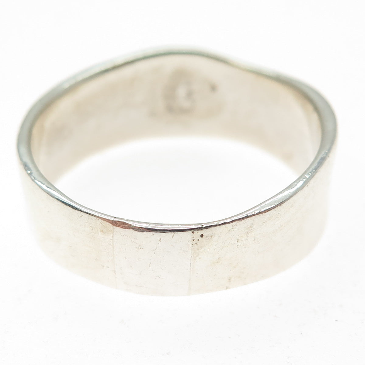 925 Sterling Silver Vintage Round-Cut C Z Sun Modernist Band Ring Size 14.75