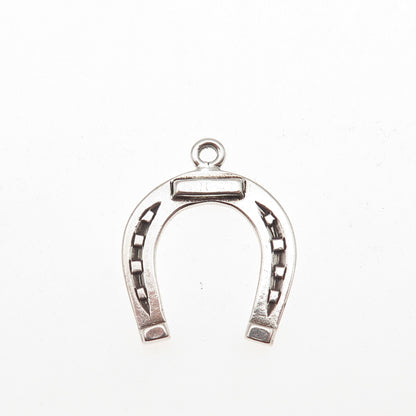 925 Sterling Silver Vintage Horseshoe Good Luck Mini Charm Pendant