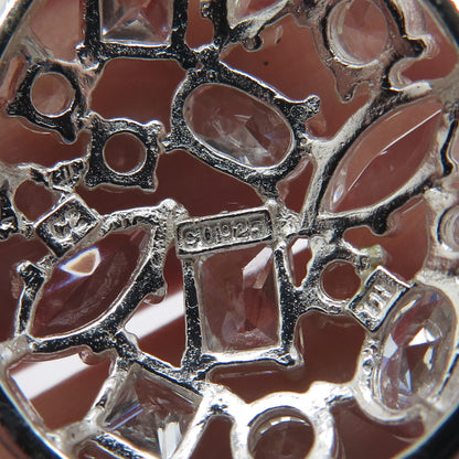 925 Sterling Silver Multi-Cut C Z Teardrop Cluster Pendant