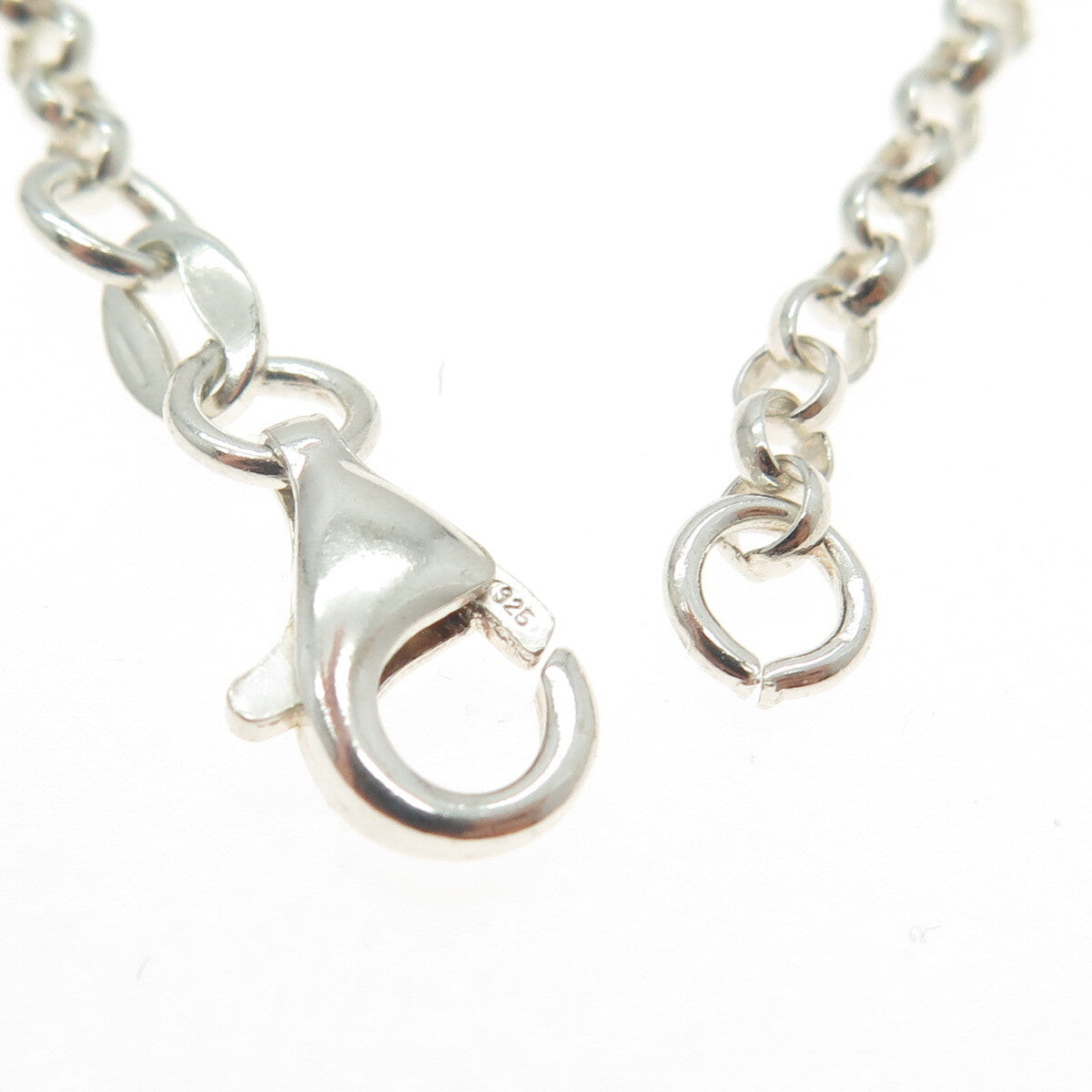 925 Sterling Silver Italy Butterfly Charm Rolo Link Anklet Bracelet 10"