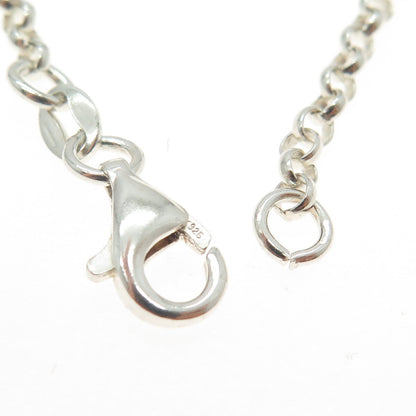 925 Sterling Silver Italy Butterfly Charm Rolo Link Anklet Bracelet 10"
