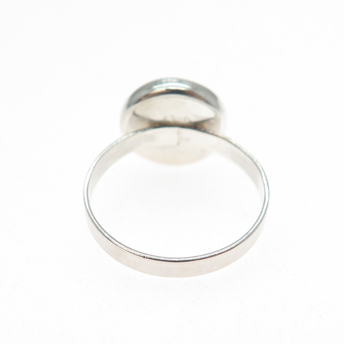 925 Sterling Silver Vintage Black & White Enamel Yin Yang Ring Size 6.25