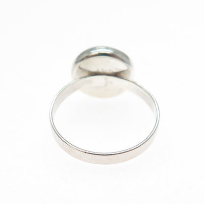 925 Sterling Silver Vintage Black & White Enamel Yin Yang Ring Size 6.25