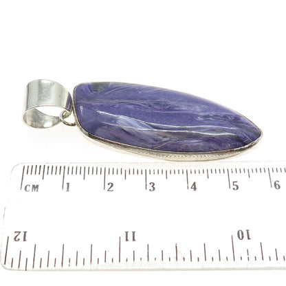 ALEX BEGAY NAVAJO Old Pawn 925 Sterling Silver Vintage Real Charoite Pendant