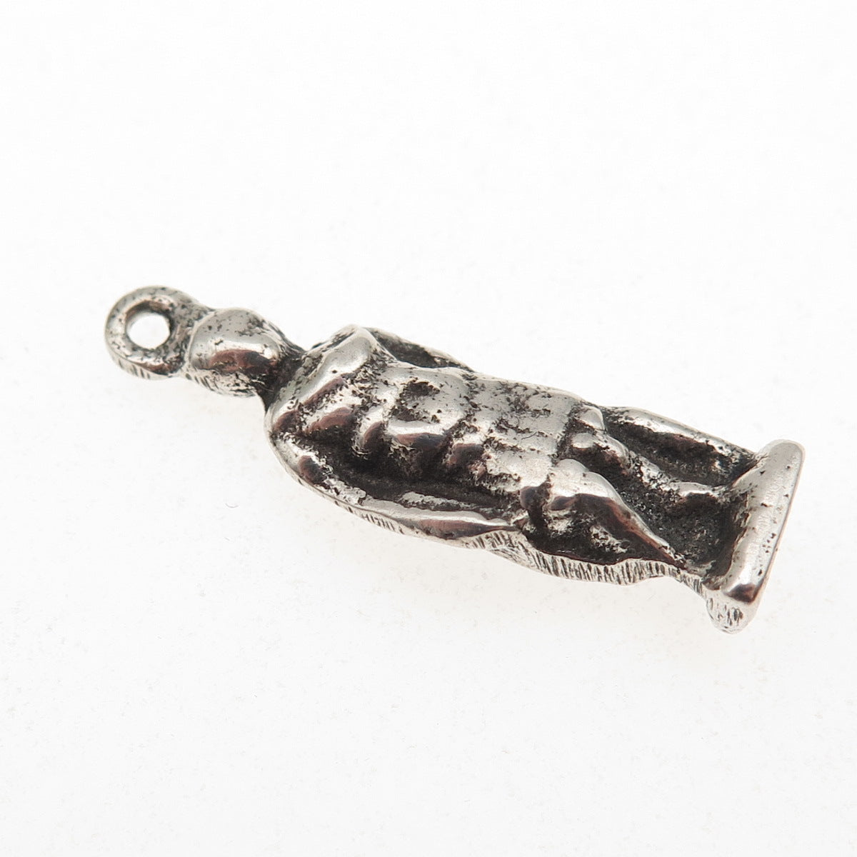 925 Sterling Silver Antique Art Deco Caesar Statue 3D Charm Pendant