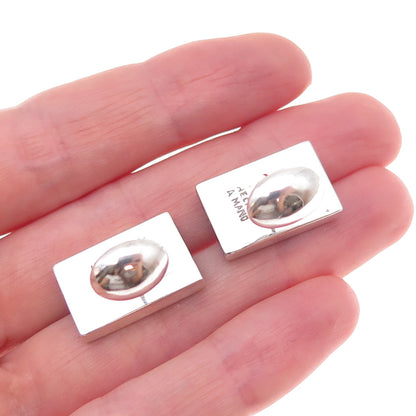 925 Sterling Silver Vintage Mexico Lapis Modernist Handcrafted Cufflinks