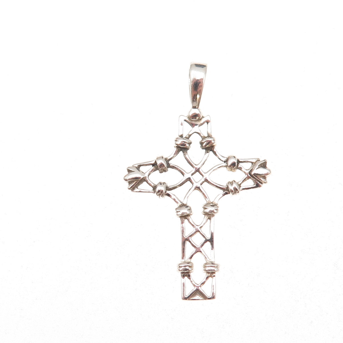925 Sterling Silver Vintage Cross Ornate Charm Pendant