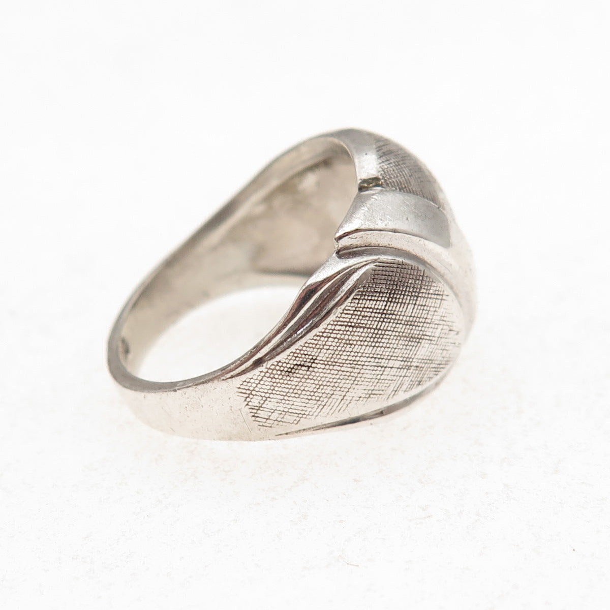 Clark & Coombs 925 Sterling Silver Antique Art Deco Oxidized Dome Ring Size 7