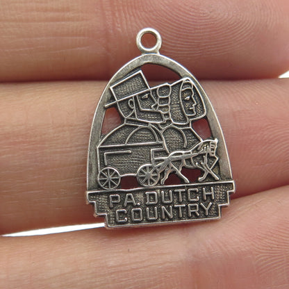 FORT INC. 925 Sterling Silver Vintage PA. Dutch Country Pendant