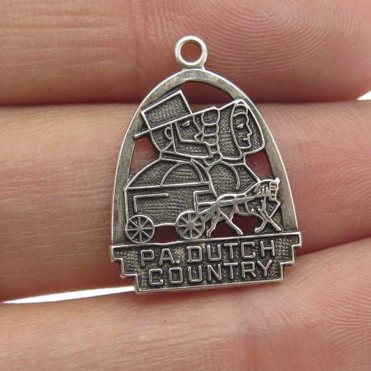FORT INC. 925 Sterling Silver Vintage PA. Dutch Country Pendant