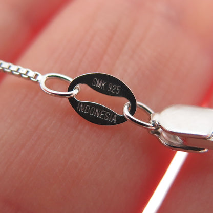 925 Sterling Silver Real Diamond Accent Topaz & Peridot Box Chain Necklace 18"