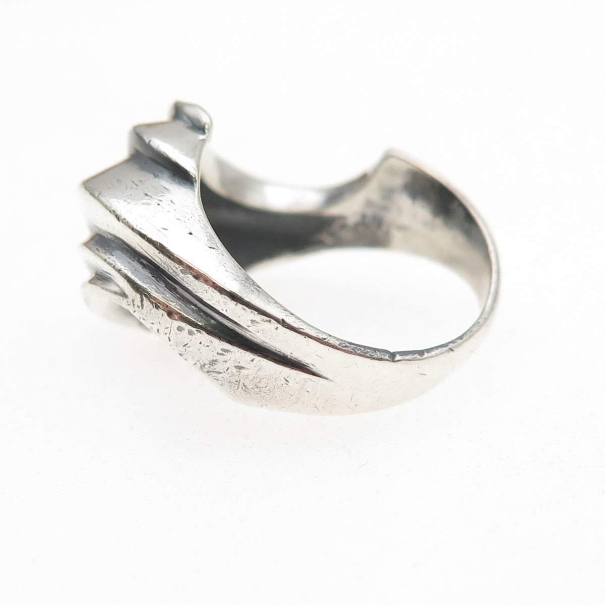 Marc 925 Sterling Silver Vintage Modernist Oxidized Ring Size 6.25