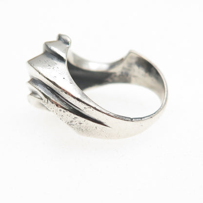 Marc 925 Sterling Silver Vintage Modernist Oxidized Ring Size 6.25