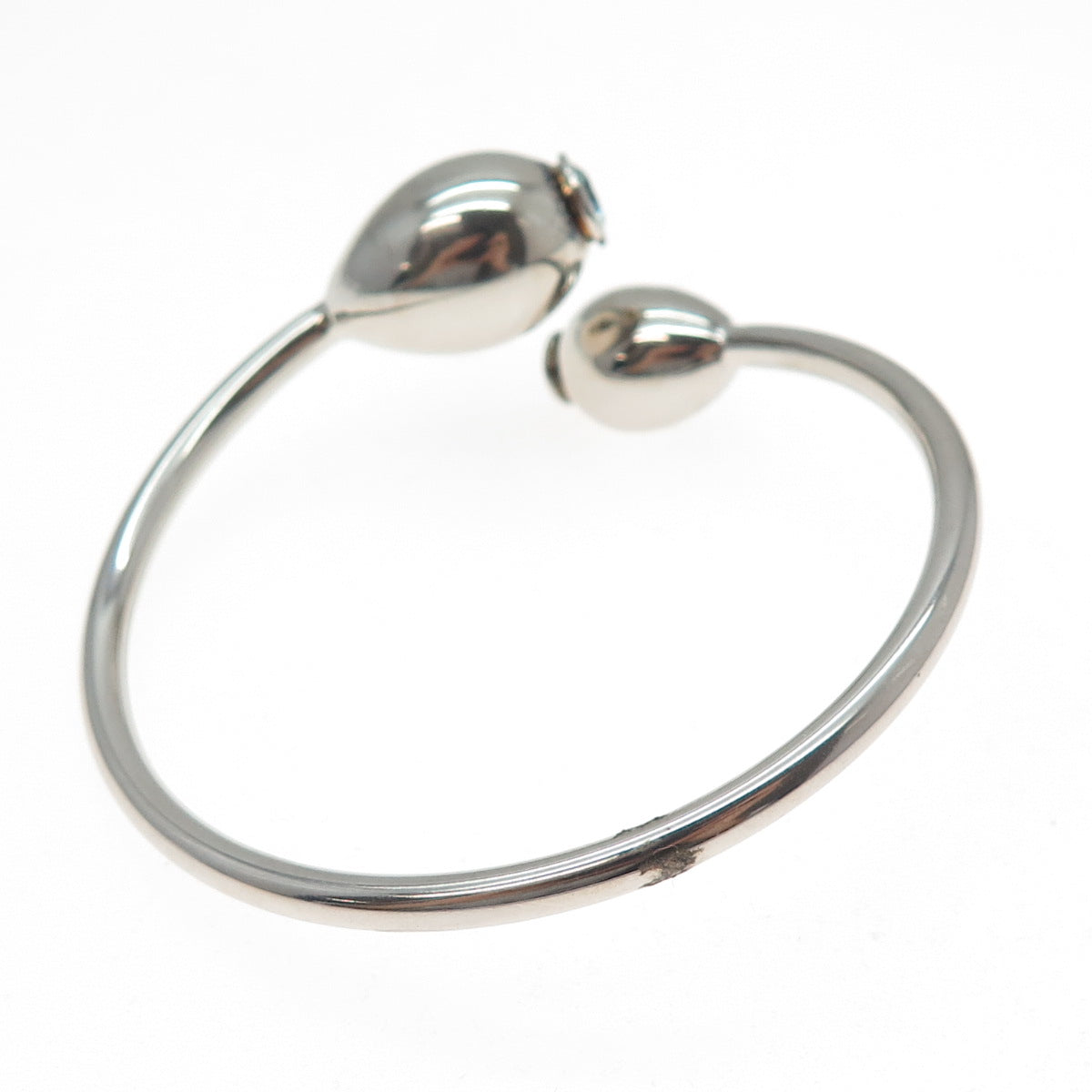 TSIKOLIA Sterling Silver Blue & Purple C Z Vase Adjustable Bangle Bracelet 6.5"