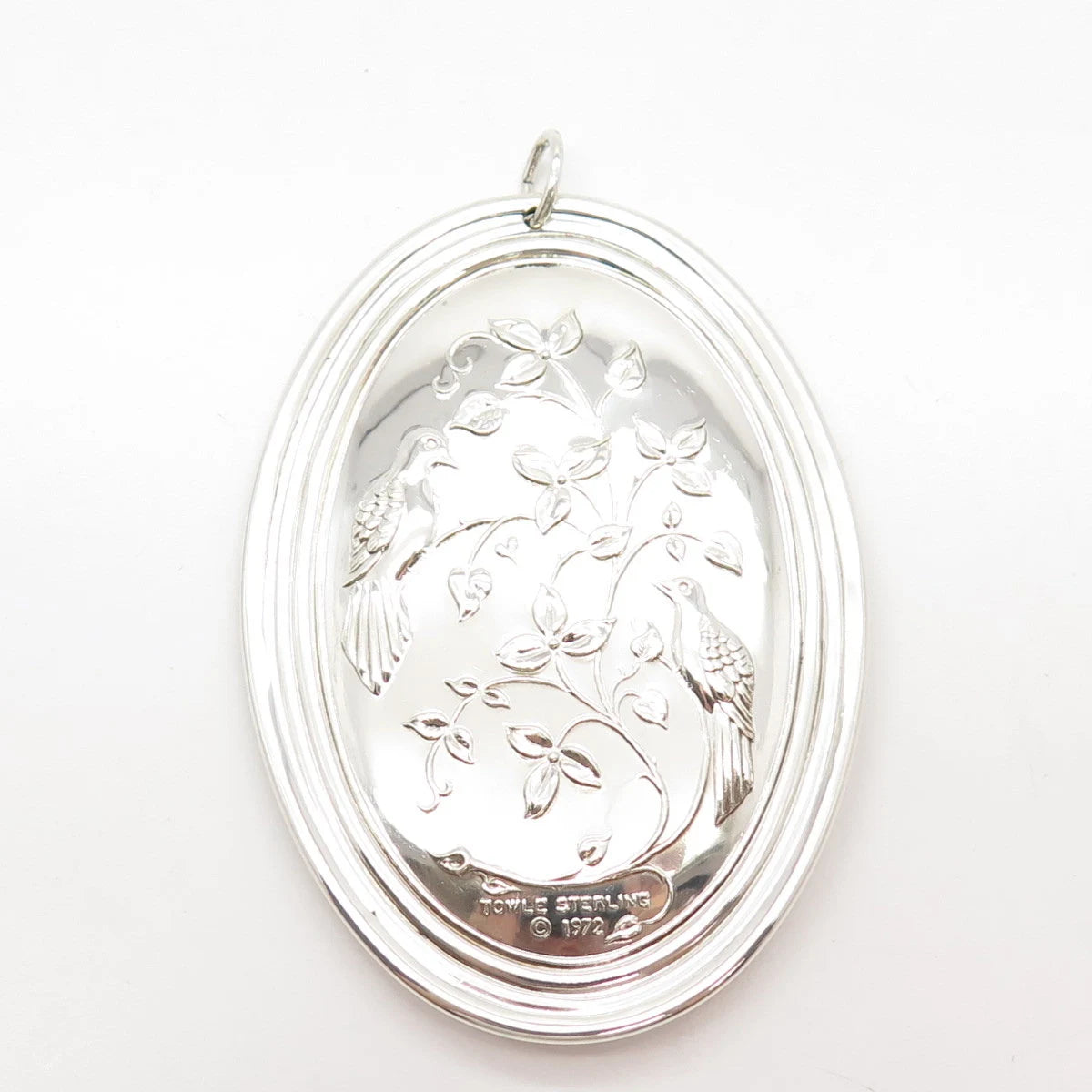 925 Sterling Silver Vintage Towle 1972 Cross & Bird Floral Ornament