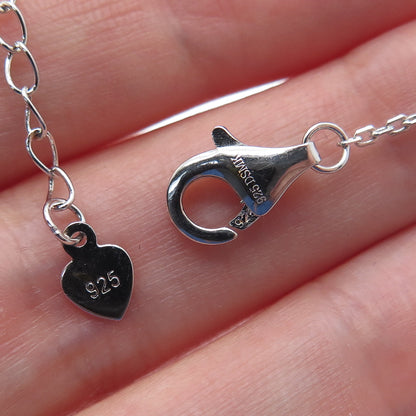 DSMK 925 Sterling Silver White & Canary C Z Teardrop Cable Chain Necklace 16-18"