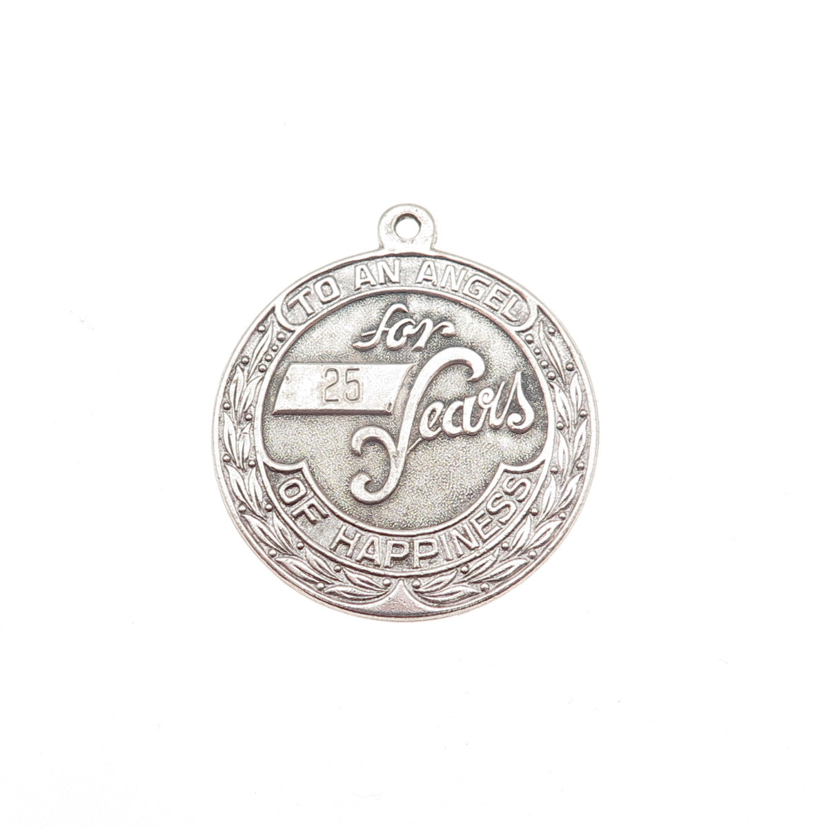 Forstner Sterling Silver Vintage To an Angel for 25 Years of Happiness Pendant