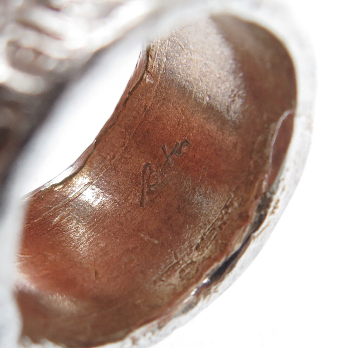 BRIM BITER 925 Sterling Silver Vintage Modernist Oxidized Band Ring Size 6