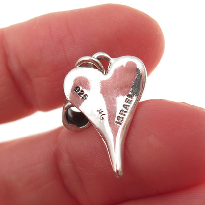 Hagit Gorali 925 Sterling Silver Vintage Israel Modernist Heart Charm Pendant
