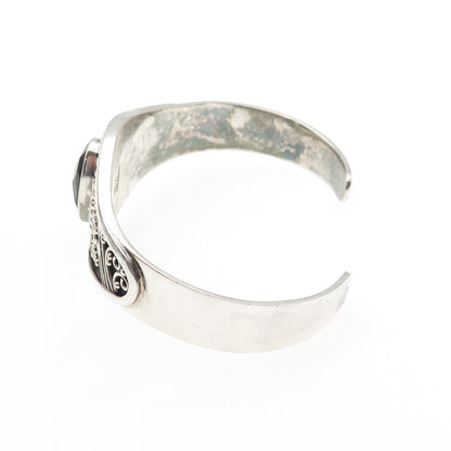 SUARTI BALI Sterling Vintage Real Black Onyx Beaded Adjustable Bracelet 6.75"