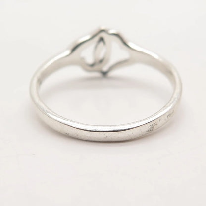 925 Sterling Silver Vintage Open Hearts Ring Size 8