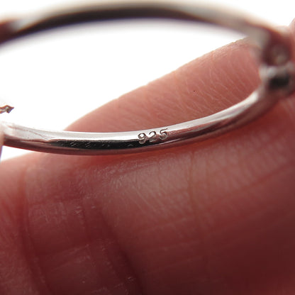 925 Sterling Silver Round-Cut C Z Adjustable Ring Size 5