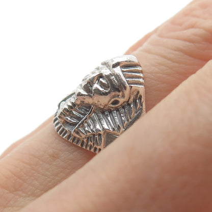 925 Sterling Silver Vintage Egyptian Pharaoh Ring Size 9.5