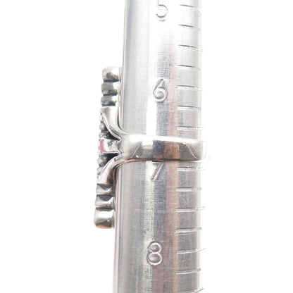 CFJ Collins Fine 925 Sterling Silver Vintage Real Turquoise & MOP Ring Size 7