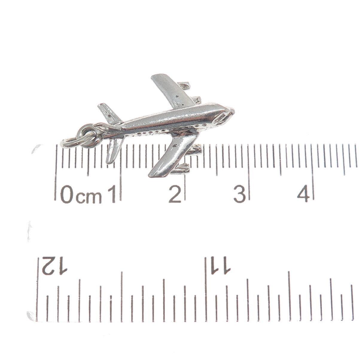 925 Sterling Silver Antique Airplane 3D Charm Pendant