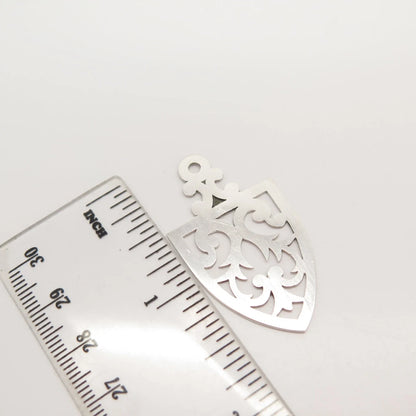 925 Sterling Silver Vintage Cutout Ornate Pendant