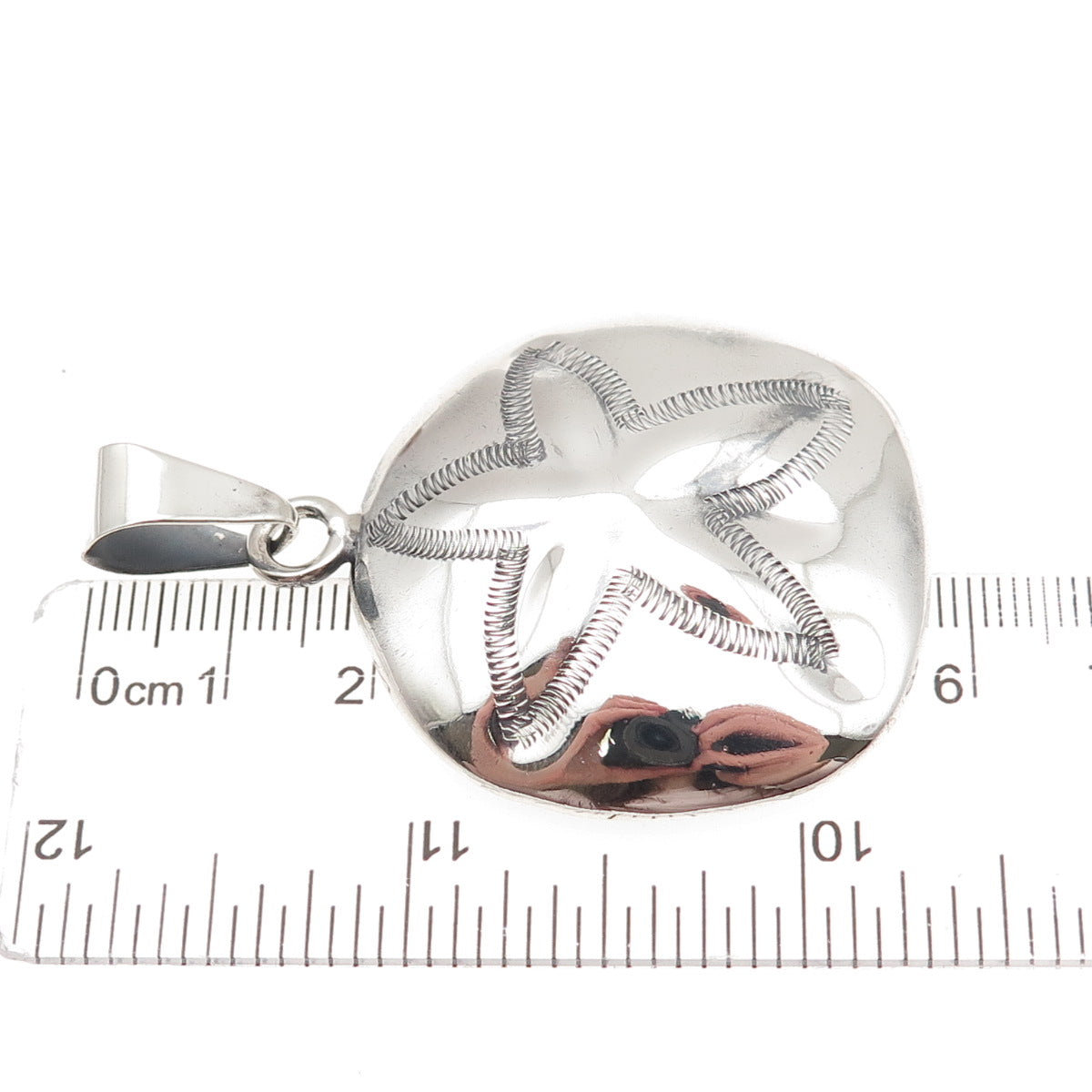 ATI Annika Witt 925 Sterling Silver Vintage Mexico Dollar Sand Oxidized Pendant