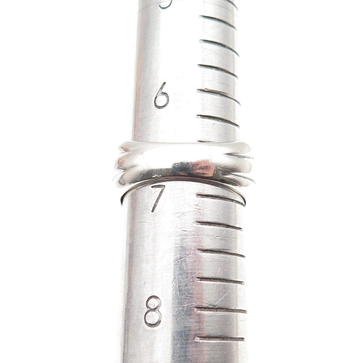 925 Sterling Silver Vintage Modernist Oxidized Ring Size 6.75