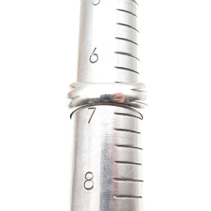 925 Sterling Silver Vintage Modernist Oxidized Ring Size 6.75