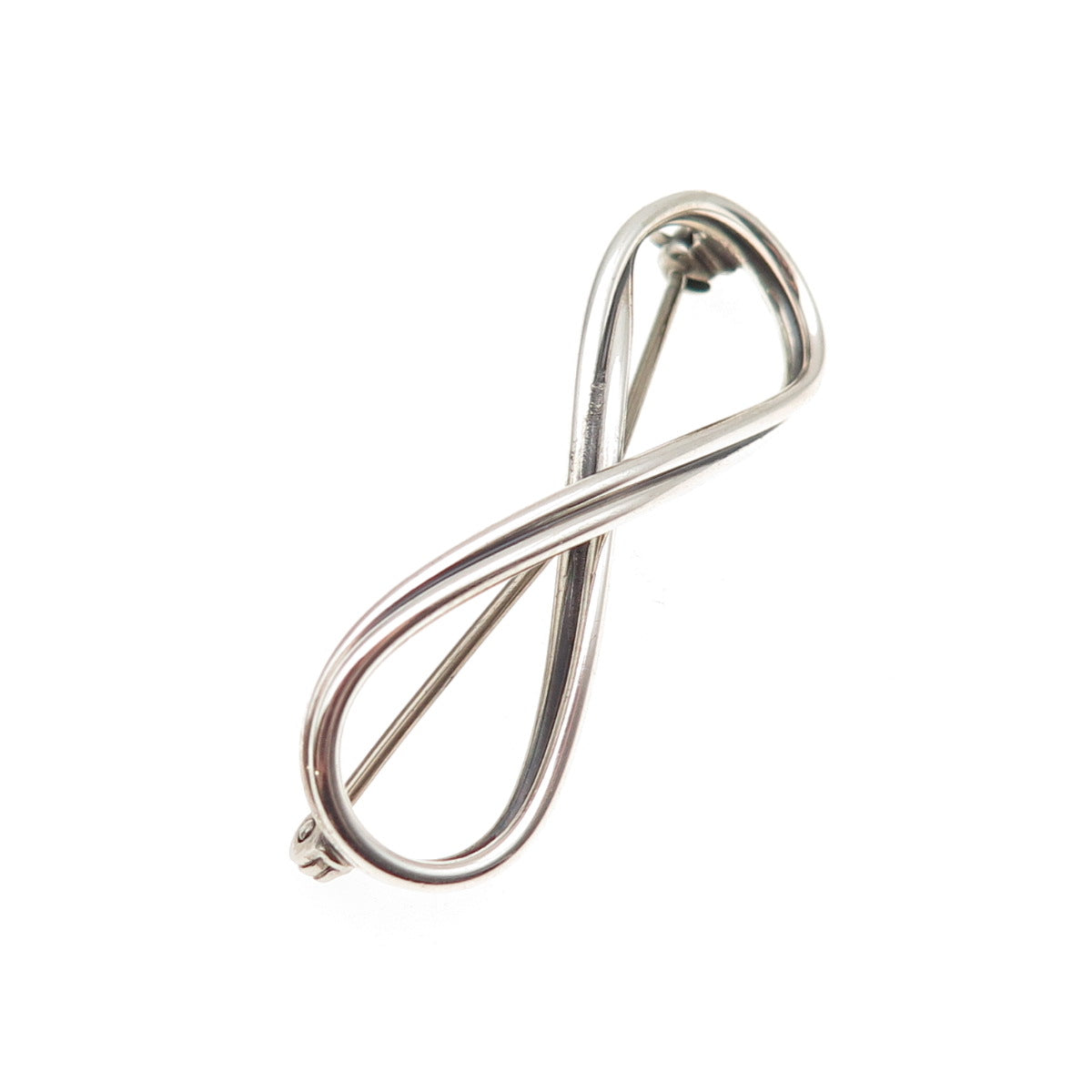 925 Sterling Silver Vintage Infinity Oxidized Pin Brooch
