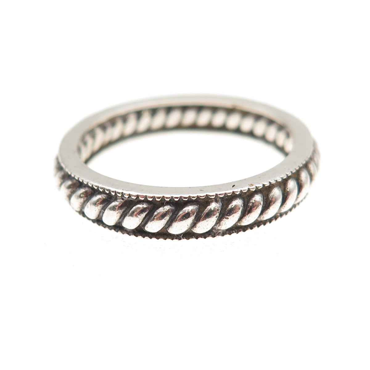 Judith Jack 925 Sterling Silver Vintage Ribbed Oxidized Band Ring Size 7.25