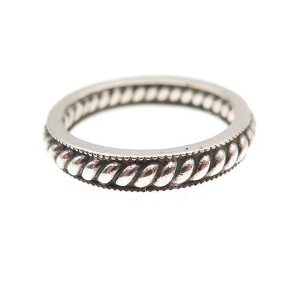 Judith Jack 925 Sterling Silver Vintage Ribbed Oxidized Band Ring Size 7.25