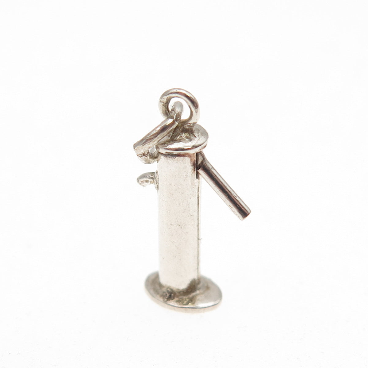 925 Sterling Silver Antique Art Deco Mechanical Water Pump 3D Mini Charm Pendant
