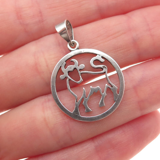 925S Sterling Silver Vintage Denmark Taurus Zodiac Sign Charm Pendant