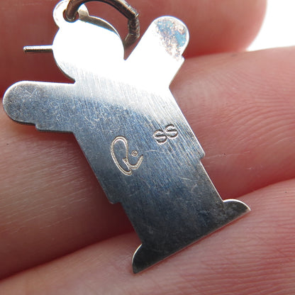 925 Sterling Silver Vintage Happy Boy Love Kid Minimalist Charm Pendant