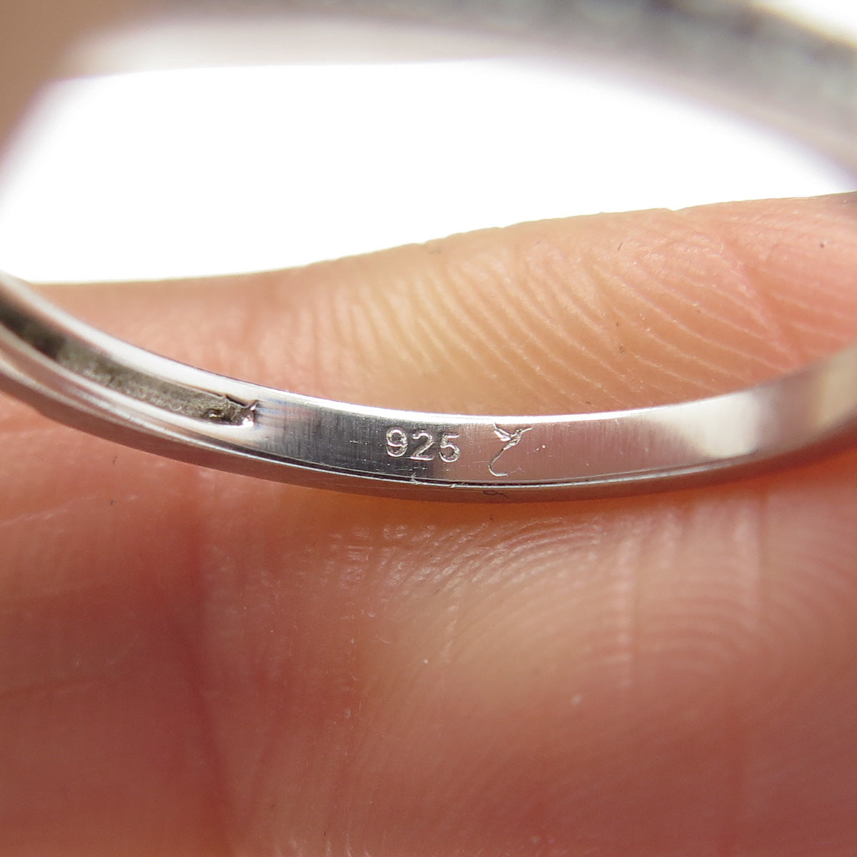 COLIBRI 925 Sterling Silver Round-Cut C Z Half Eternity Band Ring Size 6.25