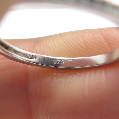 COLIBRI 925 Sterling Silver Round-Cut C Z Half Eternity Band Ring Size 6.25