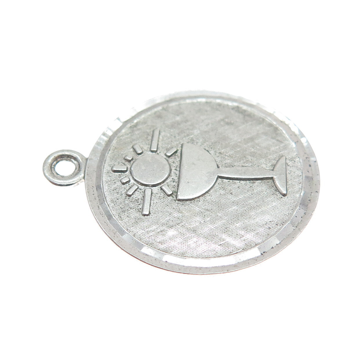 LAMODE 925 Sterling Silver Vintage First Holy Communion Minimalist Charm Pendant