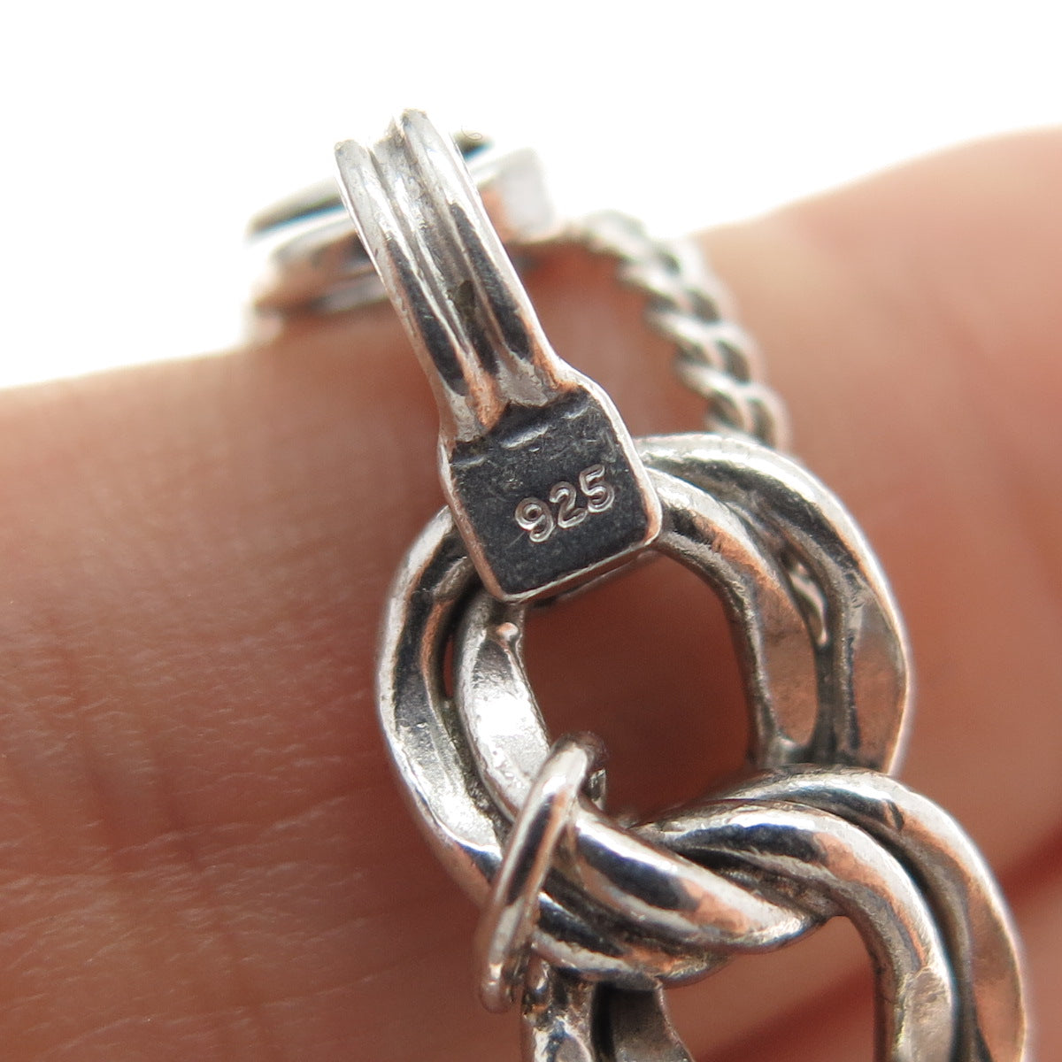JAMES AVERY 925 Sterling Silver Vintage Double Bismark Link Bracelet 7.25"