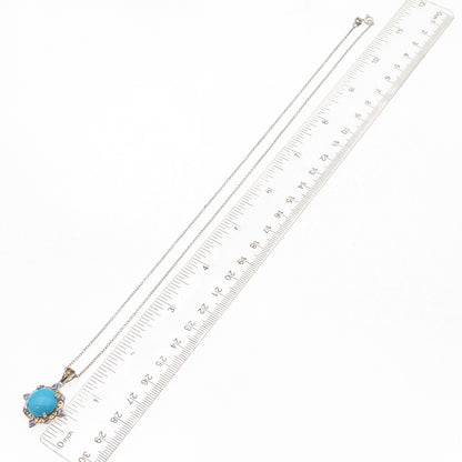 Chuck Clemency 925 Sterling Silver 2-Tone Real Turquoise Tanzanite Necklace 20"