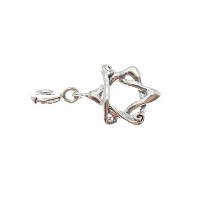 HAGIT GORALI 925 Sterling Silver Vintage Star of David Spring Ring Lock Pendant