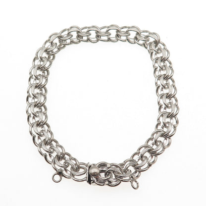 925 Sterling Silver Vintage Bismark Link Bracelet 7"
