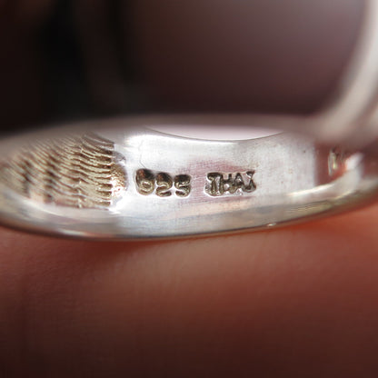 925 Sterling Silver Vintage Real MOP Modernist Dome Ring Size 7.25
