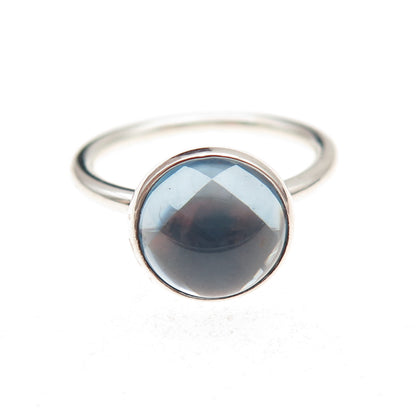 Pandora 925 Sterling Silver Aqua Blue Crystal Poetic Droplet Ring Size 7