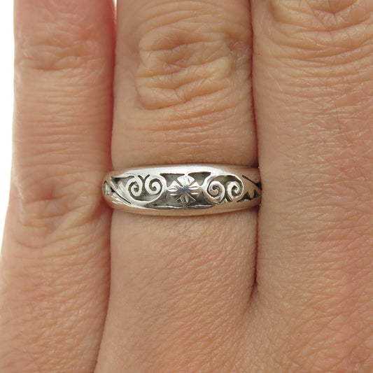 925 Sterling Silver Vintage Ornate Ring Size 6.5